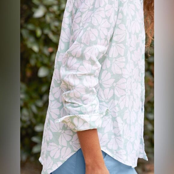 Frank & Eileen Blue White Shirts Button Down Floral Size L - Picture 6 of 11